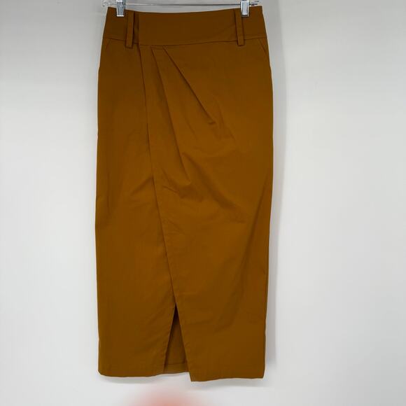 Mustard Wrap Skirt - Picture 2 of 8